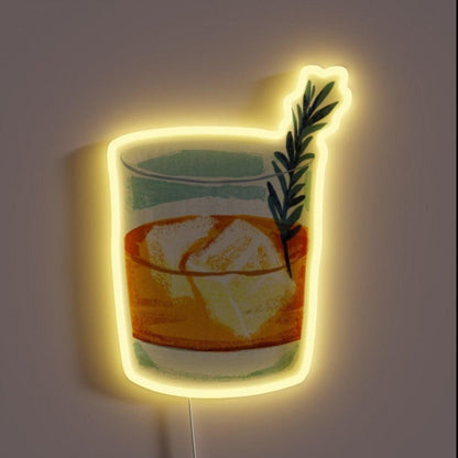 Whiskey On The Rocks Whiskey Lover Rgb Led Neon Sign - Shineneon