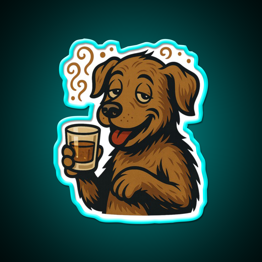 Whiskey Pup Whiskey Drink Bar Led Neon Sign Rgb Color