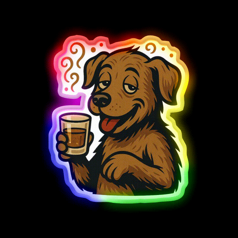 Whiskey Pup Whiskey Drink Bar Led Neon Sign Rgb Color