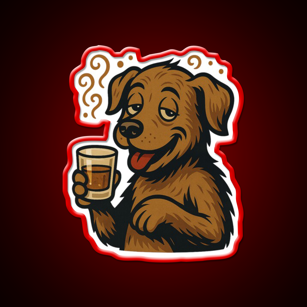 Whiskey Pup Whiskey Drink Bar Led Neon Sign Rgb Color