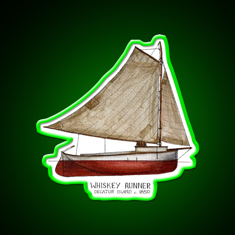 Whiskey Runner Whiskey Drink Bar Led Neon Sign Rgb Color