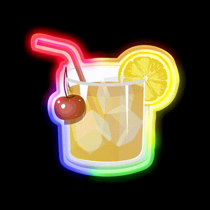 Whiskey Sour Cocktail Bar Decor Led Neon Sign Home Bar Decor Rgb Color - LED neon sign close-up detail
