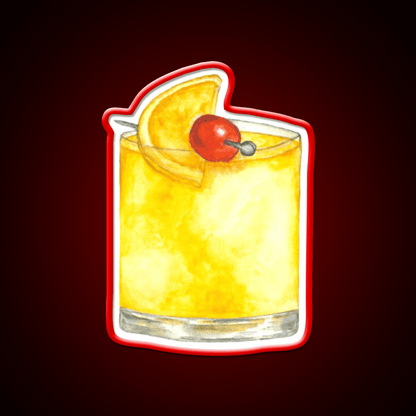 Whiskey Sour Watercolor Painting Cocktail Bar Decor Led Neon Sign Rgb Color - Shineneon