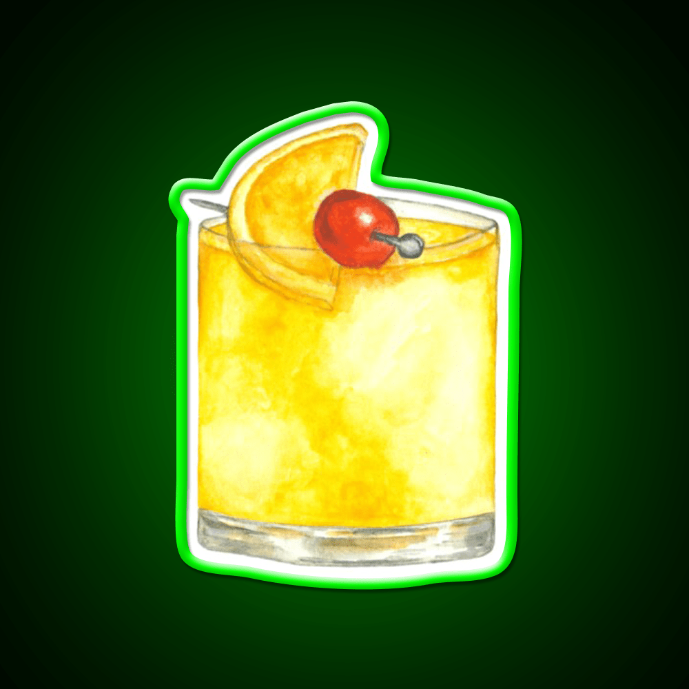 Whiskey Sour Watercolor Painting Cocktail Bar Decor Led Neon Sign Rgb Color - Shineneon