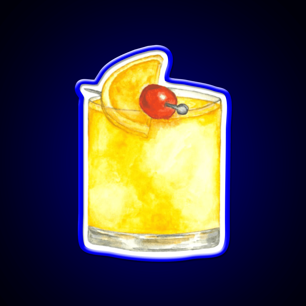 Whiskey Sour Watercolor Painting Cocktail Bar Decor Led Neon Sign Rgb Color - Shineneon