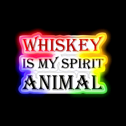 Whiskey Spirit Animal Whiskey Drink Bar Led Neon Sign Rgb Color
