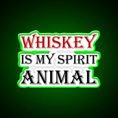 Whiskey Spirit Animal Whiskey Drink Bar Led Neon Sign Rgb Color