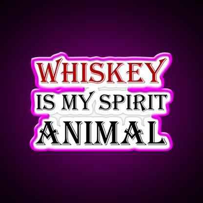 Whiskey Spirit Animal Whiskey Drink Bar Led Neon Sign Rgb Color
