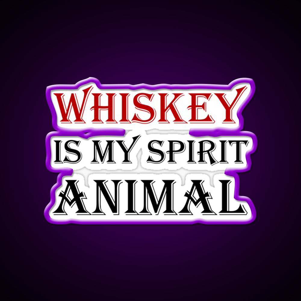 Whiskey Spirit Animal Whiskey Drink Bar Led Neon Sign Rgb Color