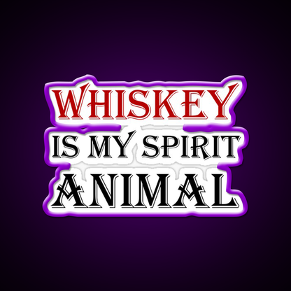 Whiskey Spirit Animal Whiskey Drink Bar Led Neon Sign Rgb Color