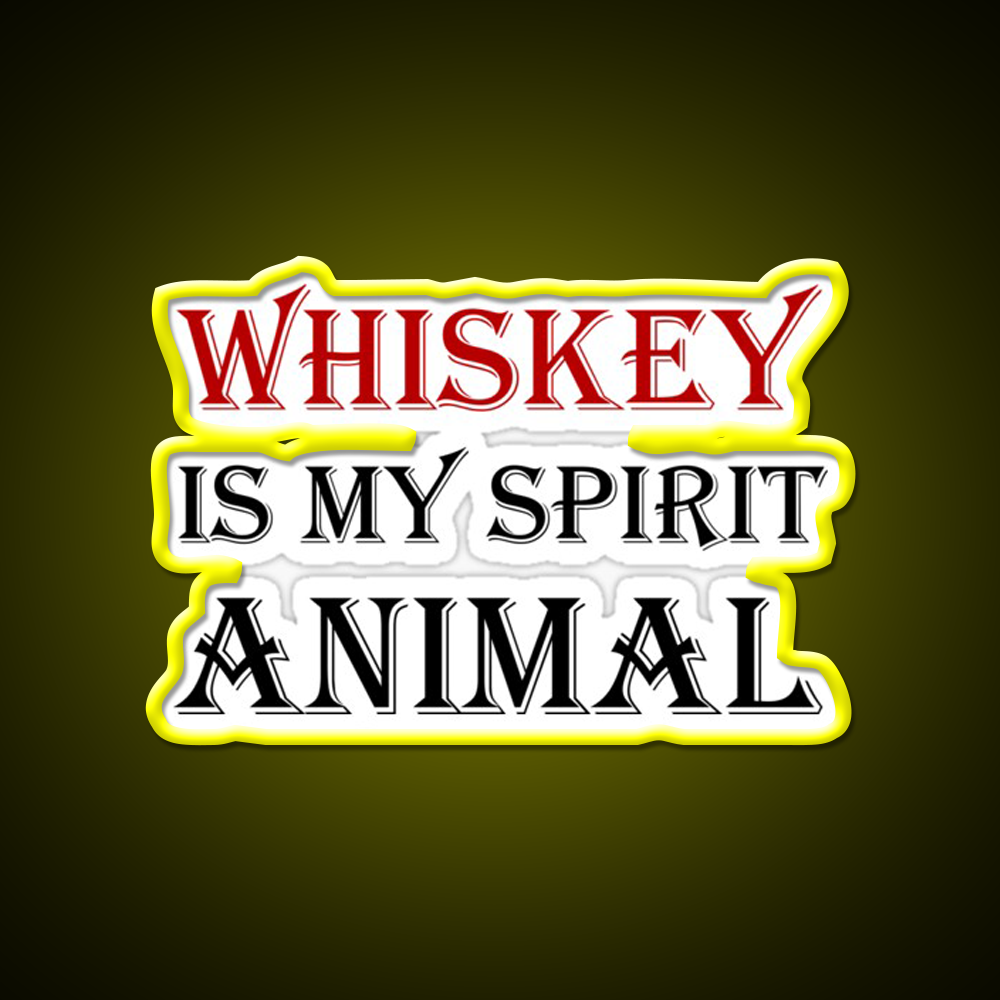 Whiskey Spirit Animal Whiskey Drink Bar Led Neon Sign Rgb Color