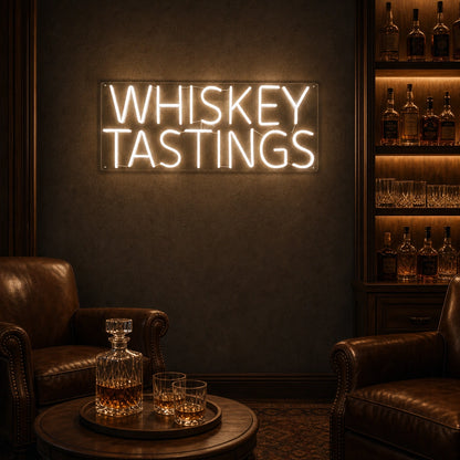 Whiskey Tastings LED Neon Sign real lifestyle scene