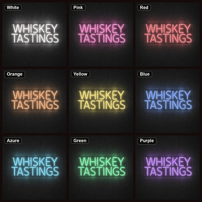 Whiskey Tastings LED Neon Sign color grid