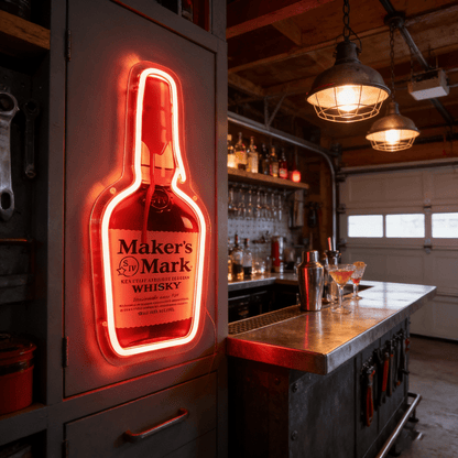 Whiskey USB LED Neon Sign - Bourbon Bar Light for Man Cave & Home Wall Decor - Shineneon