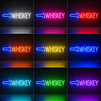 Whiskey Wall Decor LED Neon Sign color grid