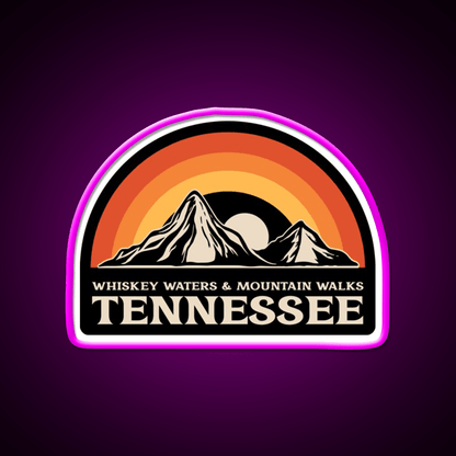 Whiskey Waters Mountain Walks Whiskey Drink Bar Led Neon Sign Rgb Color - Shineneon