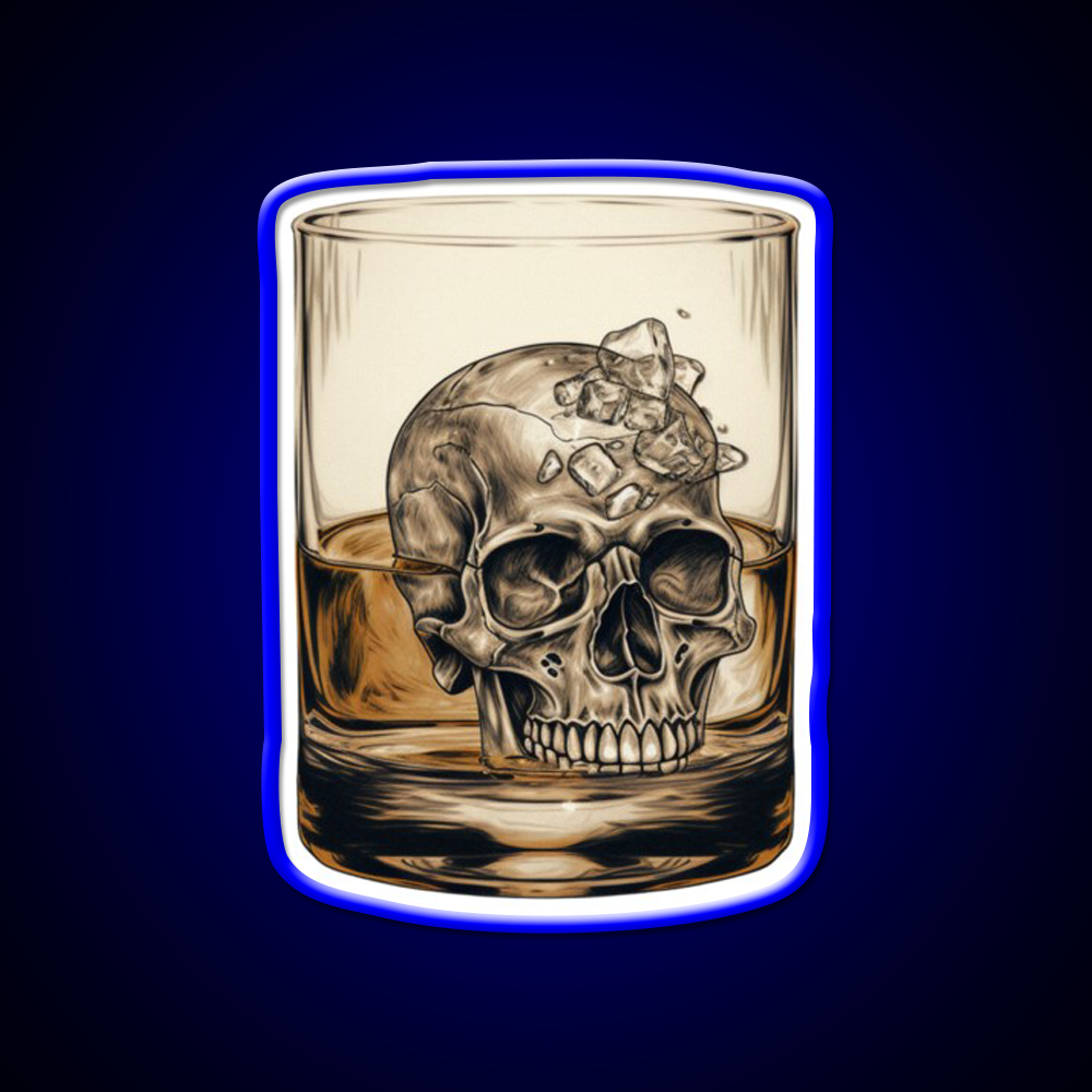 Whisky Skull Essential Whiskey Drink Bar Led Neon Sign Rgb Color