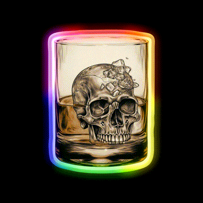 Whisky Skull Essential Whiskey Drink Bar Led Neon Sign Rgb Color