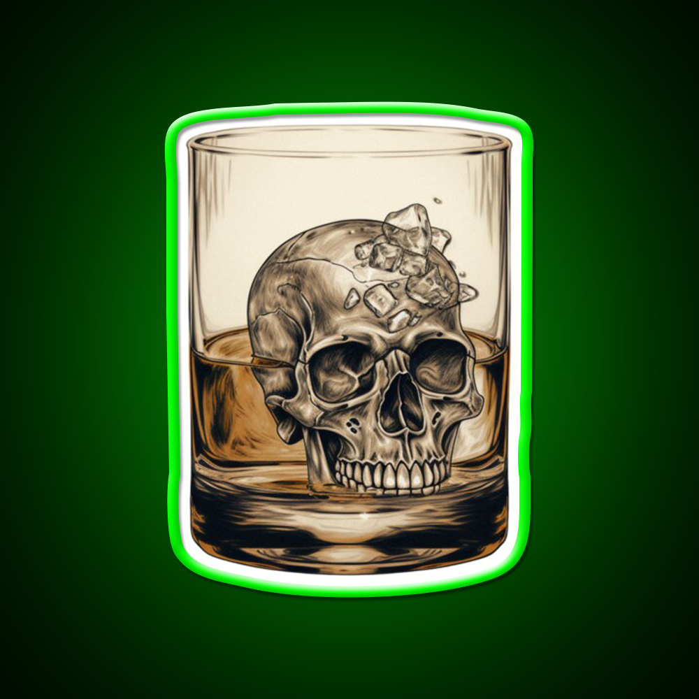 Whisky Skull Essential Whiskey Drink Bar Led Neon Sign Rgb Color