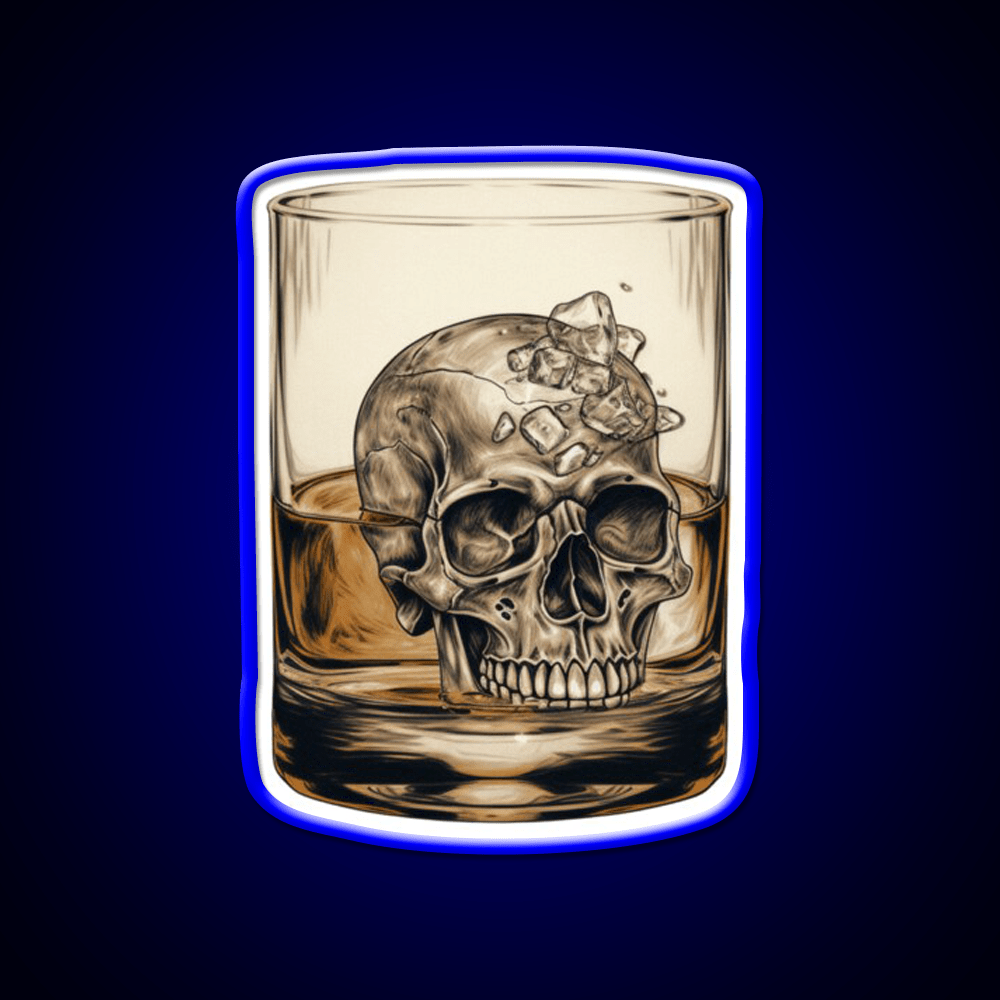 Whisky Skull Essential Whiskey Drink Bar Led Neon Sign Rgb Color - Shineneon