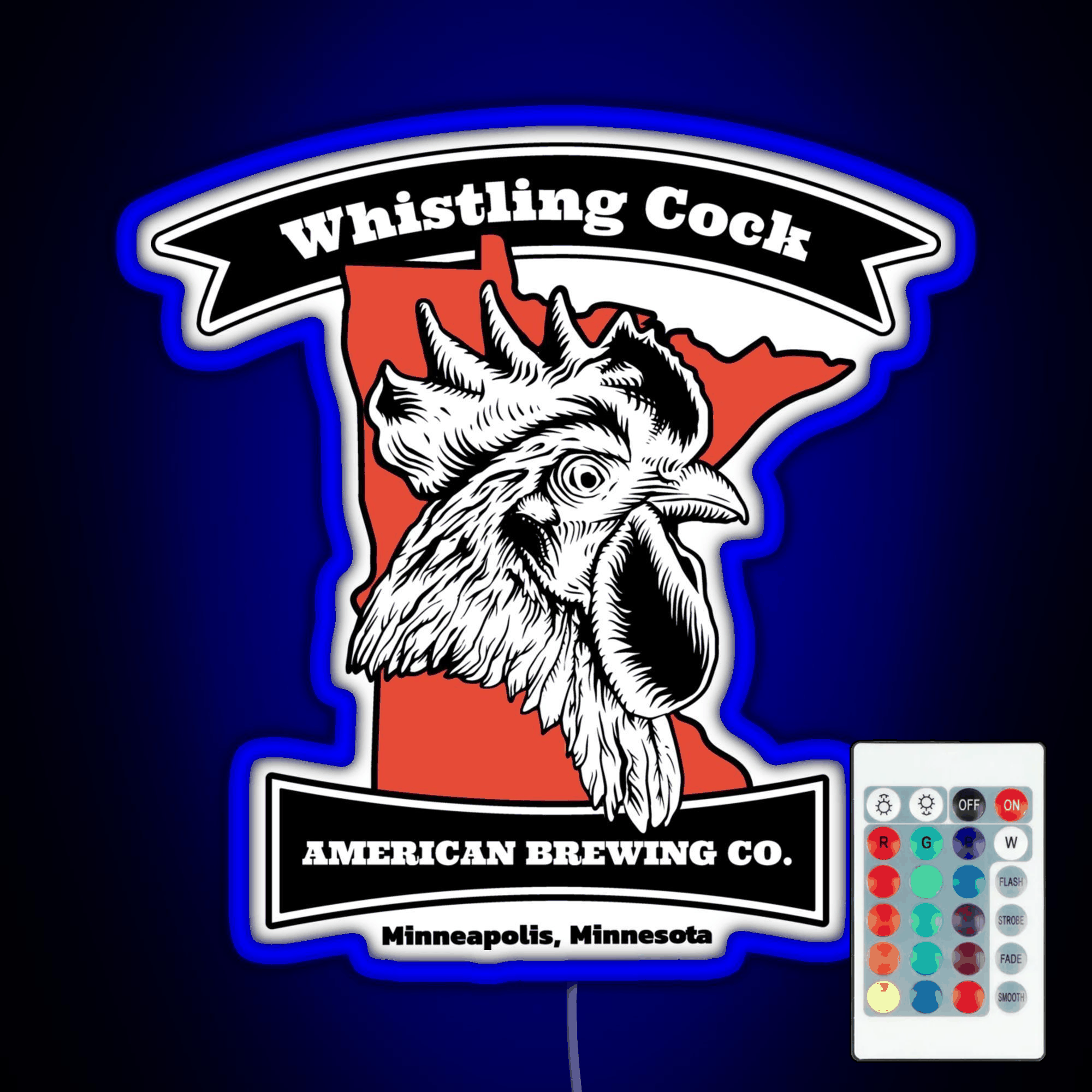 Whistling Cock American Brewing Co Mn Rgb Led Neon Sign Pop Wall Art