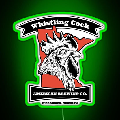 Whistling Cock American Brewing Co Mn Rgb Led Neon Sign Pop Wall Art - Shineneon