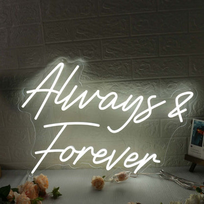 White Always And Forever White Led Neon Sign - Shineneon