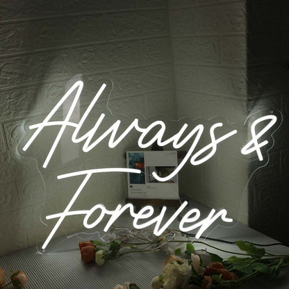 White Always And Forever White Led Neon Sign - Shineneon