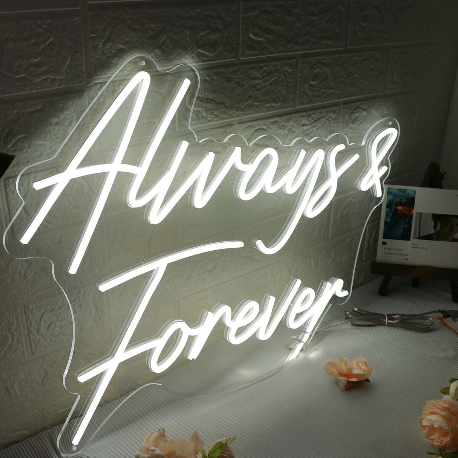 White Always And Forever White Led Neon Sign - Shineneon