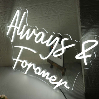 White Always And Forever White Led Neon Sign - Shineneon