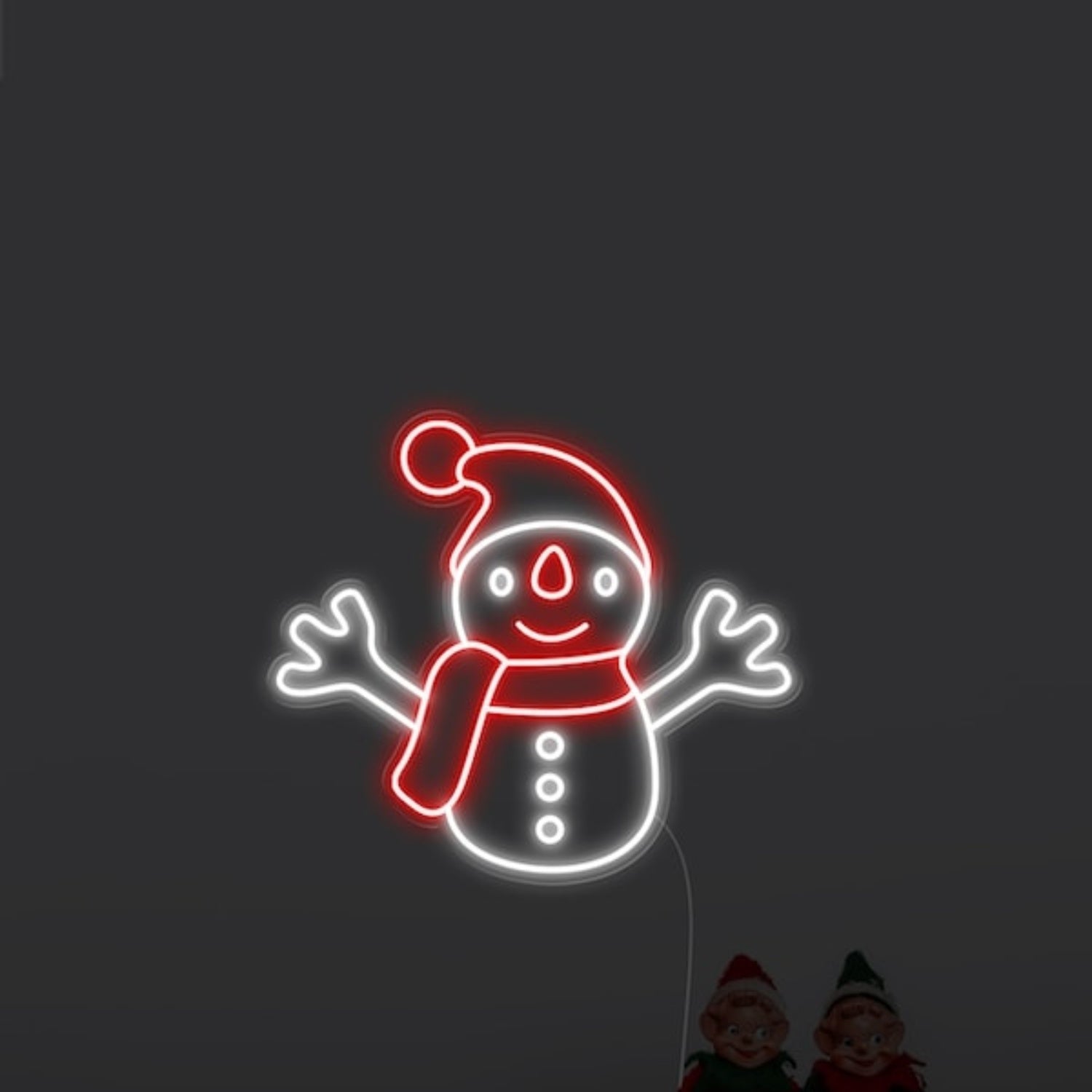 White And Red Snowman Led Neon Sign Wall Art | Shineneon