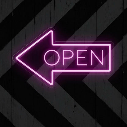 White Arrow Open Led Neon Sign For Shop Cafe Restaurant Entrance | Shineneon