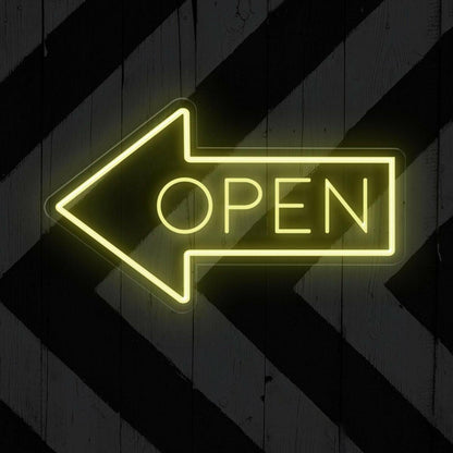 White Arrow Open Led Neon Sign For Shop Cafe Restaurant Entrance | Shineneon