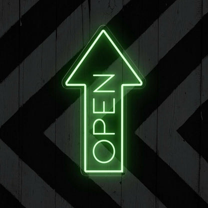 White Arrow Open Led Neon Sign For Shop Cafe Restaurant Entrance | Shineneon