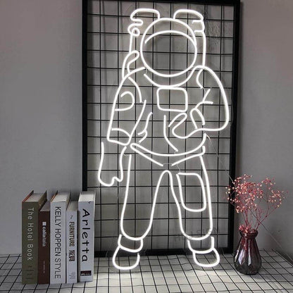 White Astronaut Led Neon Sign For Modern Home And Cafe Decor | Shineneon
