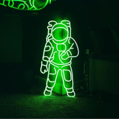 White Astronaut Led Neon Sign For Modern Home And Cafe Decor | Shineneon