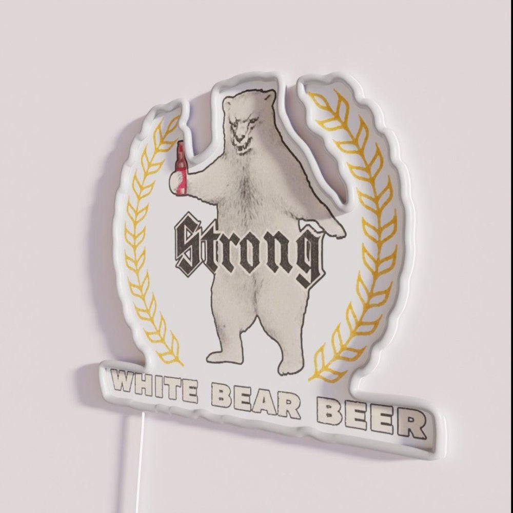 White Bear Beer Retro Defunct Breweriana Rgb Led Neon Sign - Shineneon