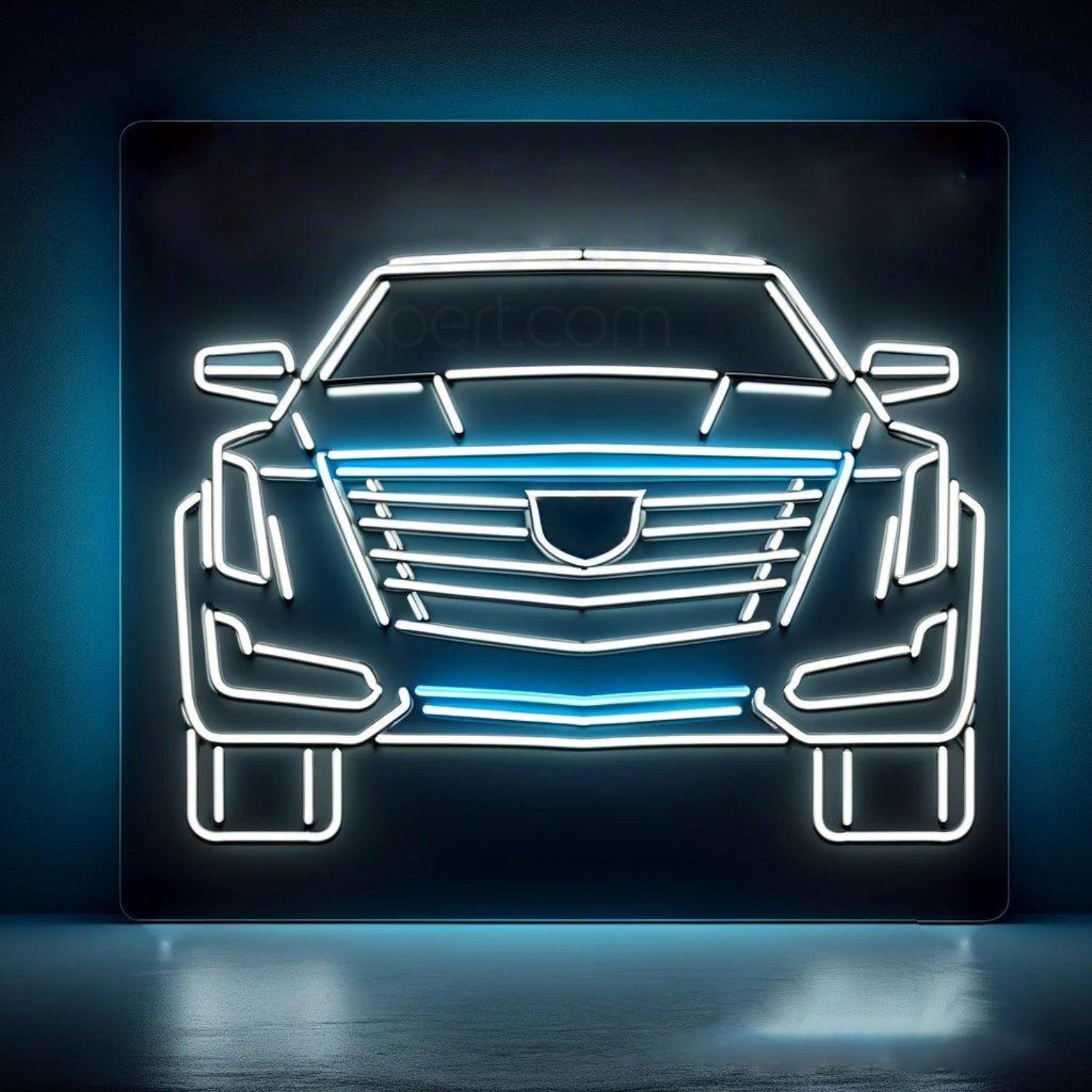 White-Blue Car Outline Led Neon Sign For Automotive Showrooms | Shineneon