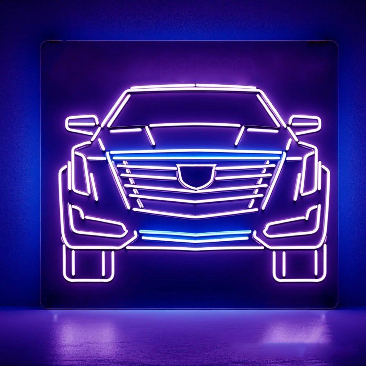 White-Blue Car Outline Led Neon Sign For Automotive Showrooms | Shineneon