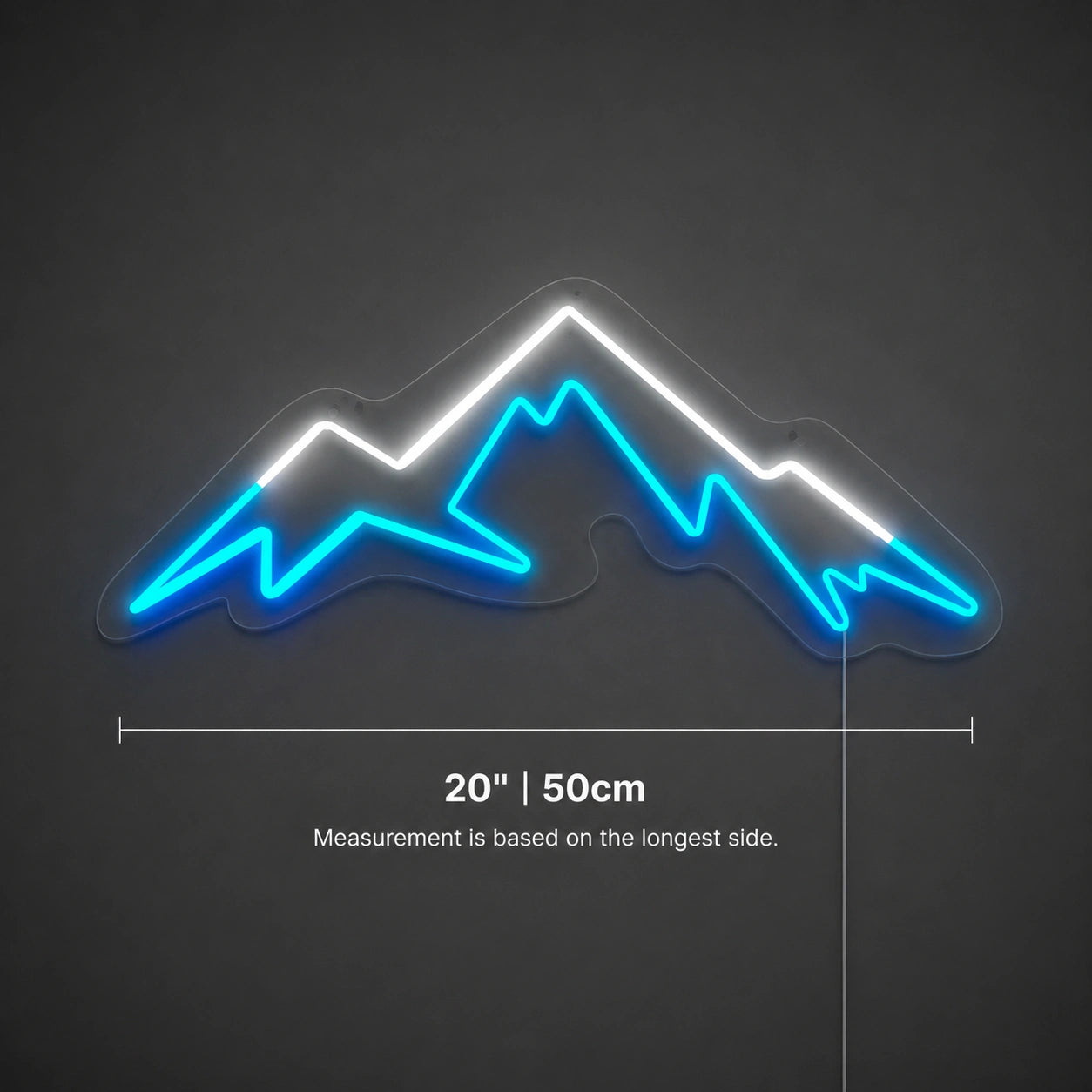 White Blue Mountain Range Neon Sign LED Neon Sign size image
