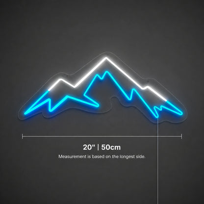 White Blue Mountain Range Neon Sign LED Neon Sign size image