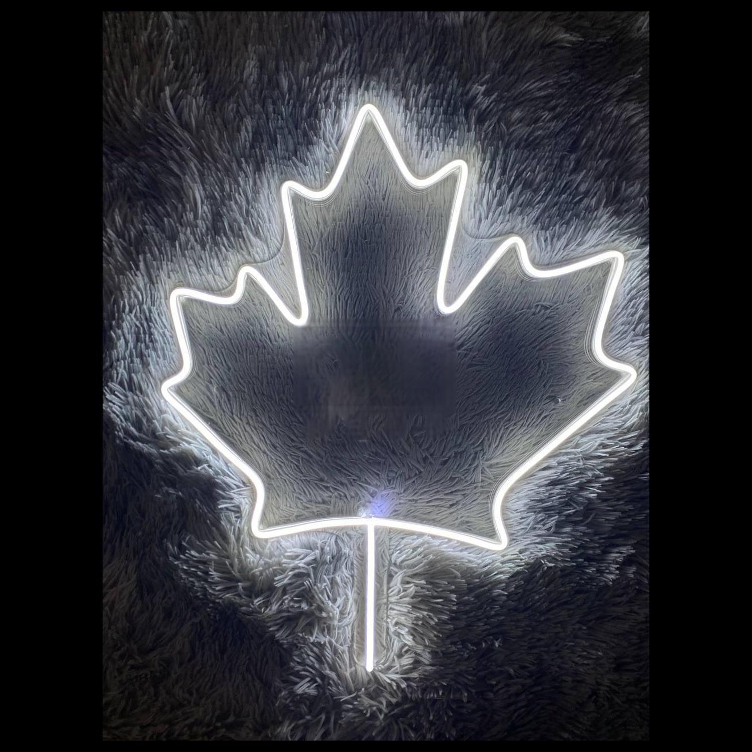 White Canadian Maple Leaf Led Neon Sign For Home Decor | Shineneon