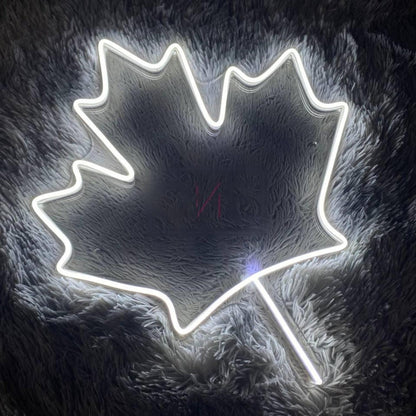 White Canadian Maple Leaf Led Neon Sign For Home Decor | Shineneon