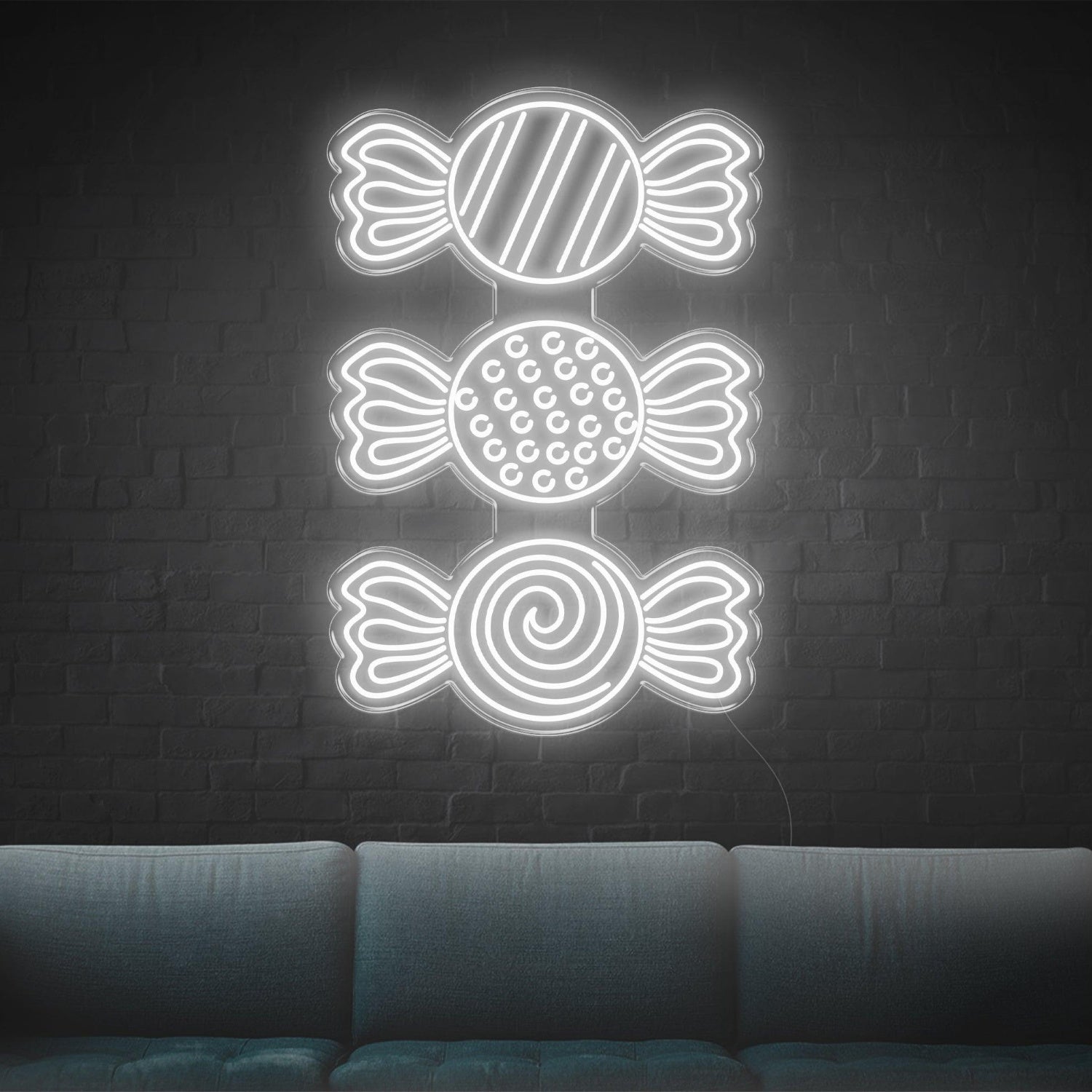 White Candy Patterns Led Neon Sign For Kids Room Sweet Shop Decor | Shineneon
