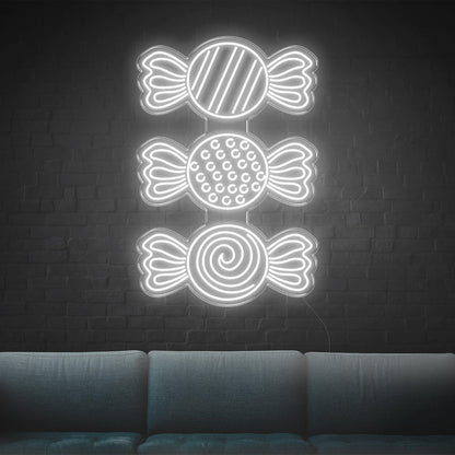 White Candy Patterns Led Neon Sign For Kids Room Sweet Shop Decor | Shineneon