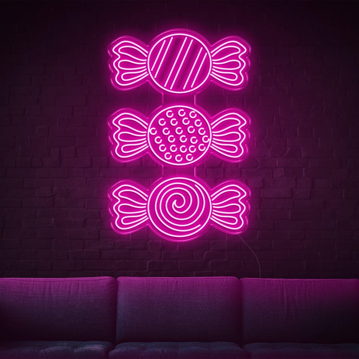 White Candy Patterns Led Neon Sign For Kids Room Sweet Shop Decor | Shineneon