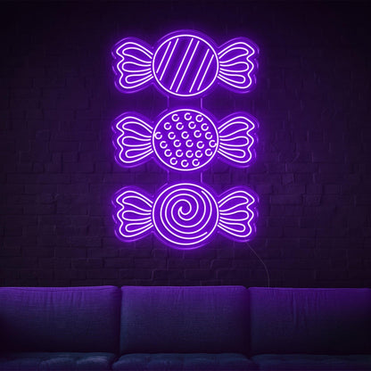 White Candy Patterns Led Neon Sign For Kids Room Sweet Shop Decor | Shineneon
