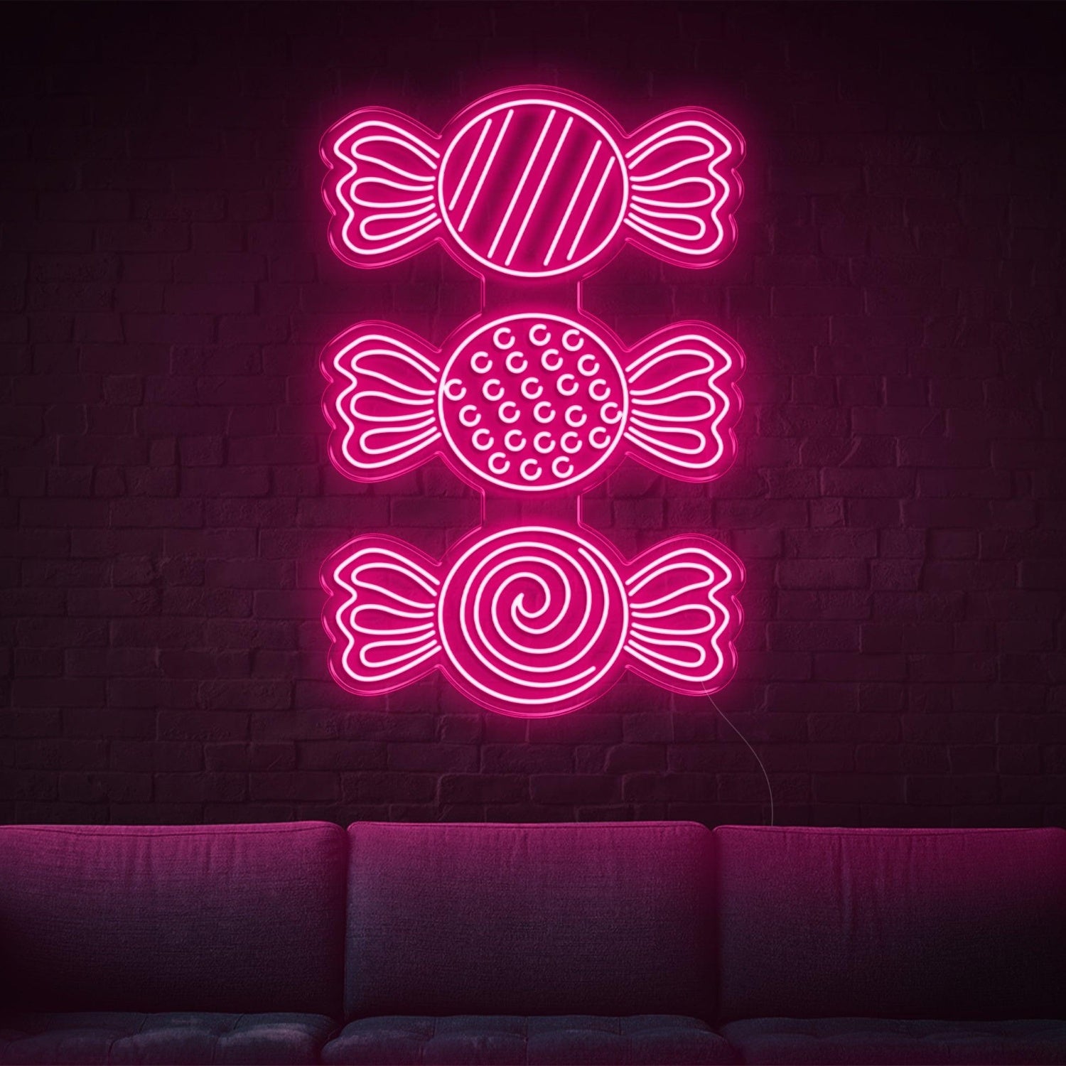White Candy Patterns Led Neon Sign For Kids Room Sweet Shop Decor | Shineneon