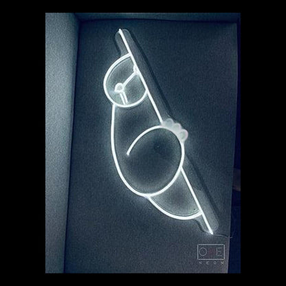 White Cartoon Sloth Side Peeking Led Neon Sign For Room Cafe Bar Decor | Shineneon