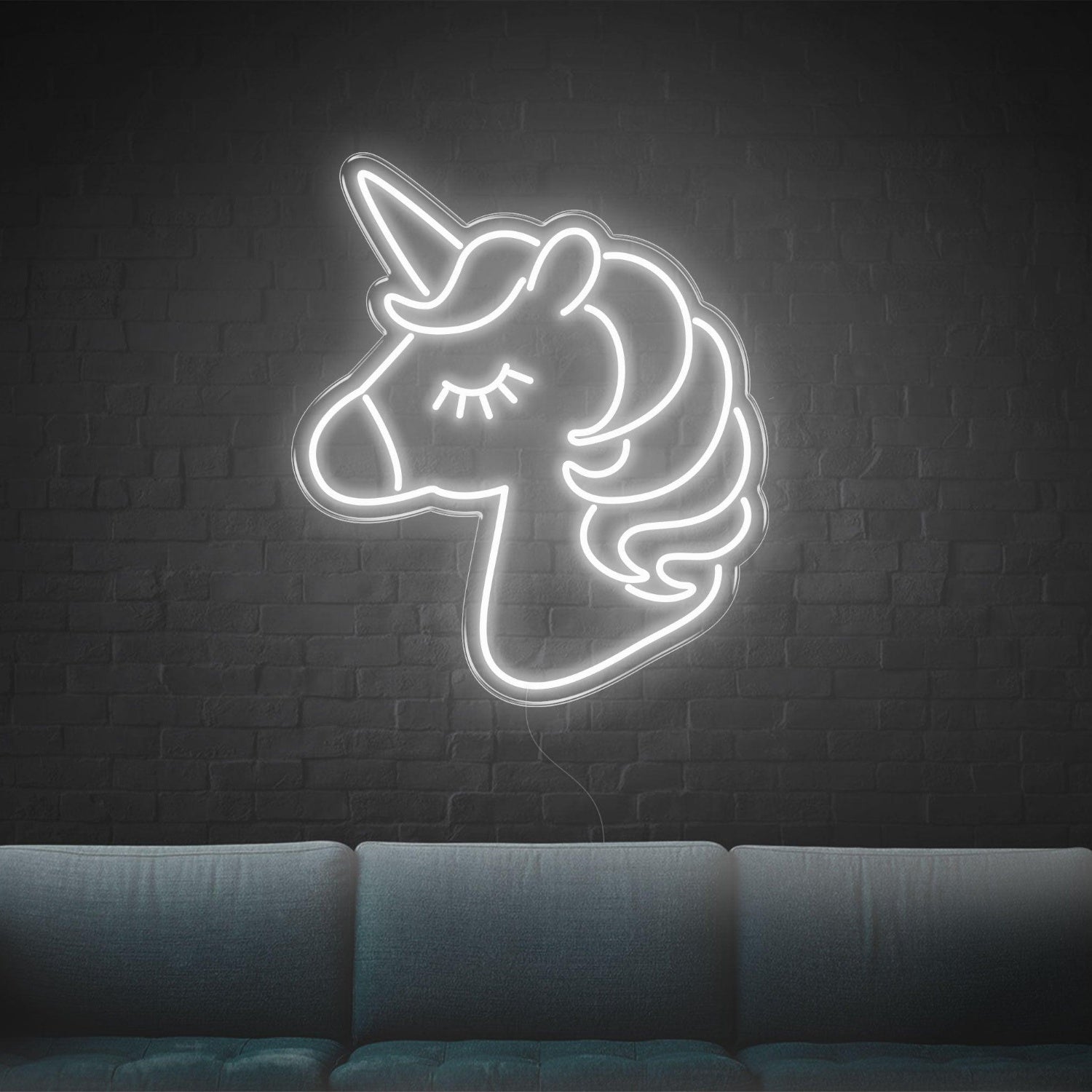 White Cartoon Unicorn Led Neon Sign For Home Decor | Shineneon